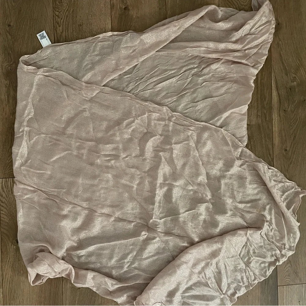 Coral shimmer long scarf • Lightweight & flowy accessory”